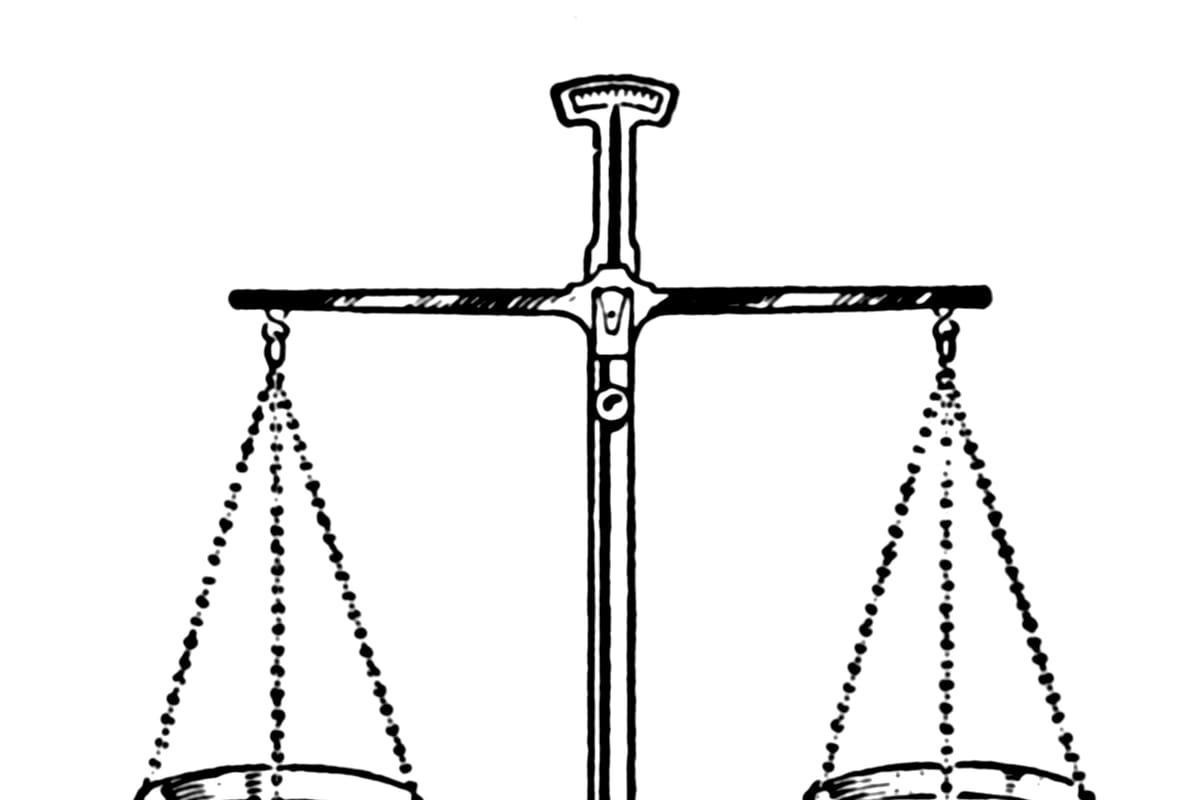 Waage als Symbol für Recht und Gerechtigkeit